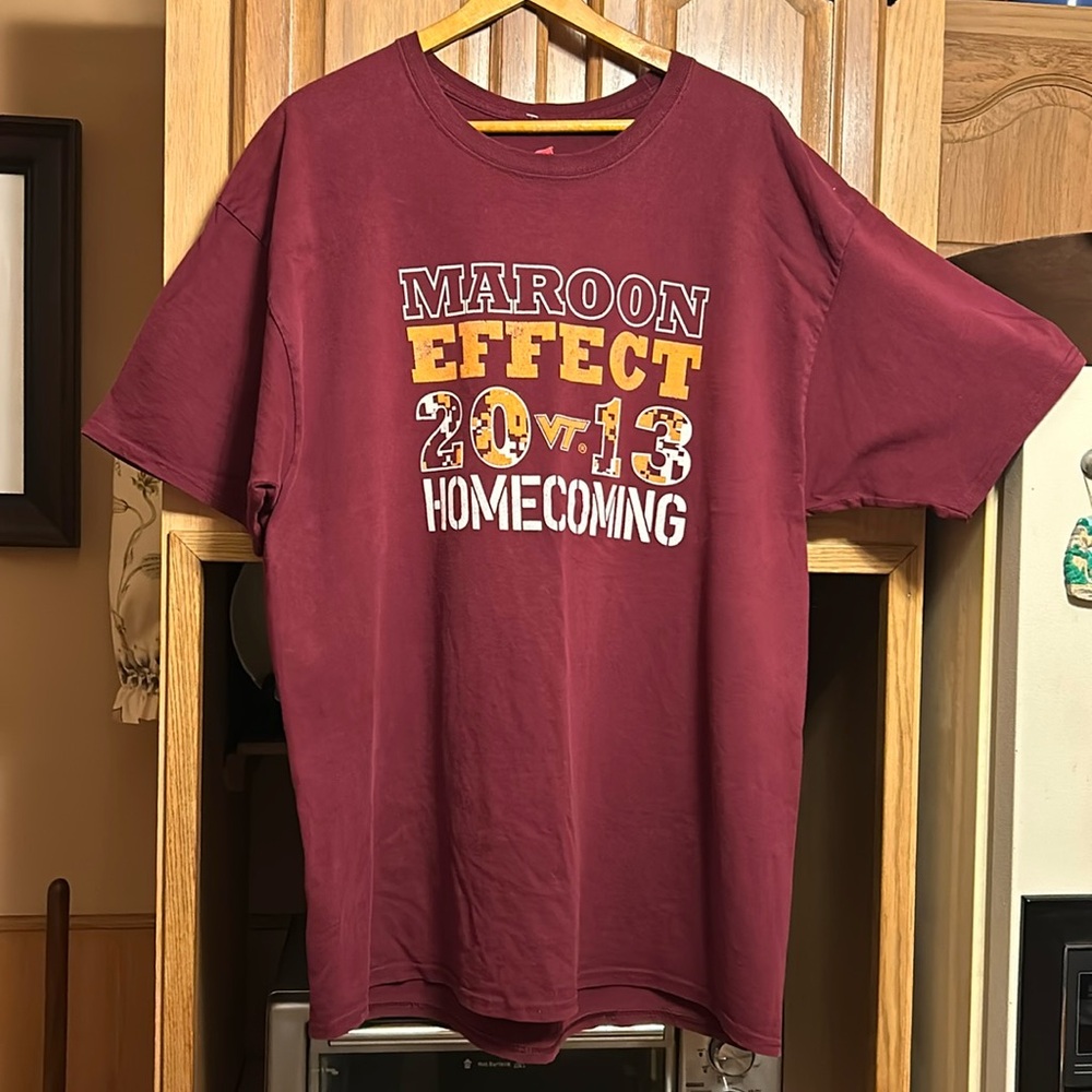 Men’s Women’s Vintage Virginia Tech Maroon Effect 2013 Homecoming T Shirt